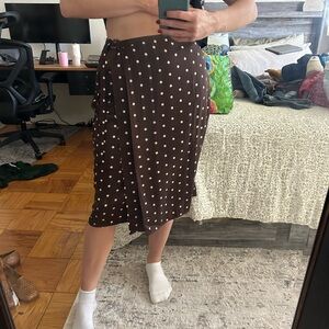 Banana Republic Belted Wrap Skirt with White Dots